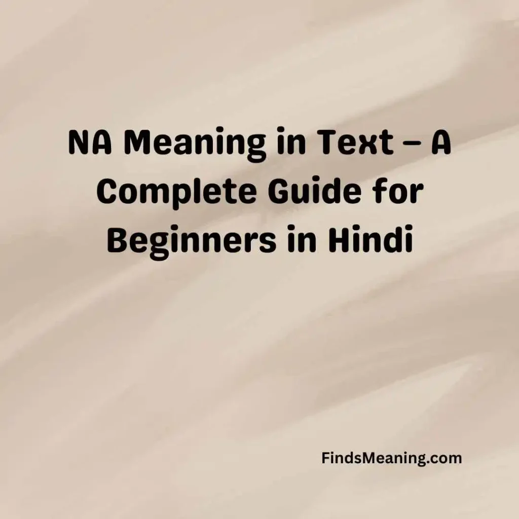 NA Meaning in Text – A Complete Guide for Beginners in Hindi