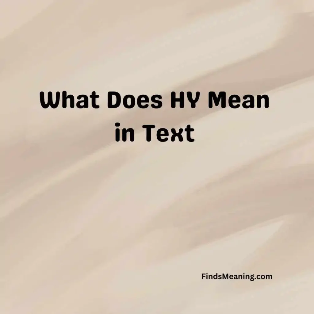 What Does HY Mean in Text