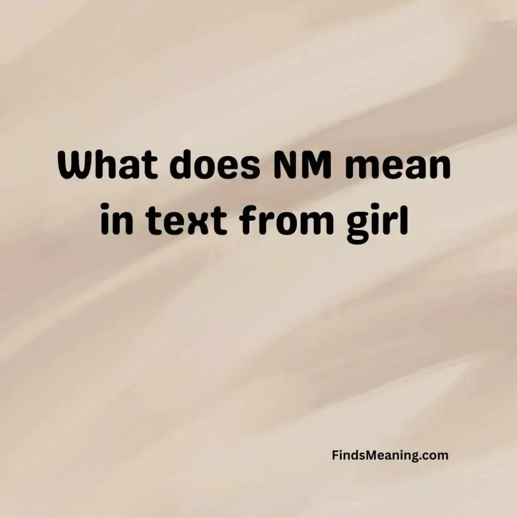 What does NM mean in text from girl