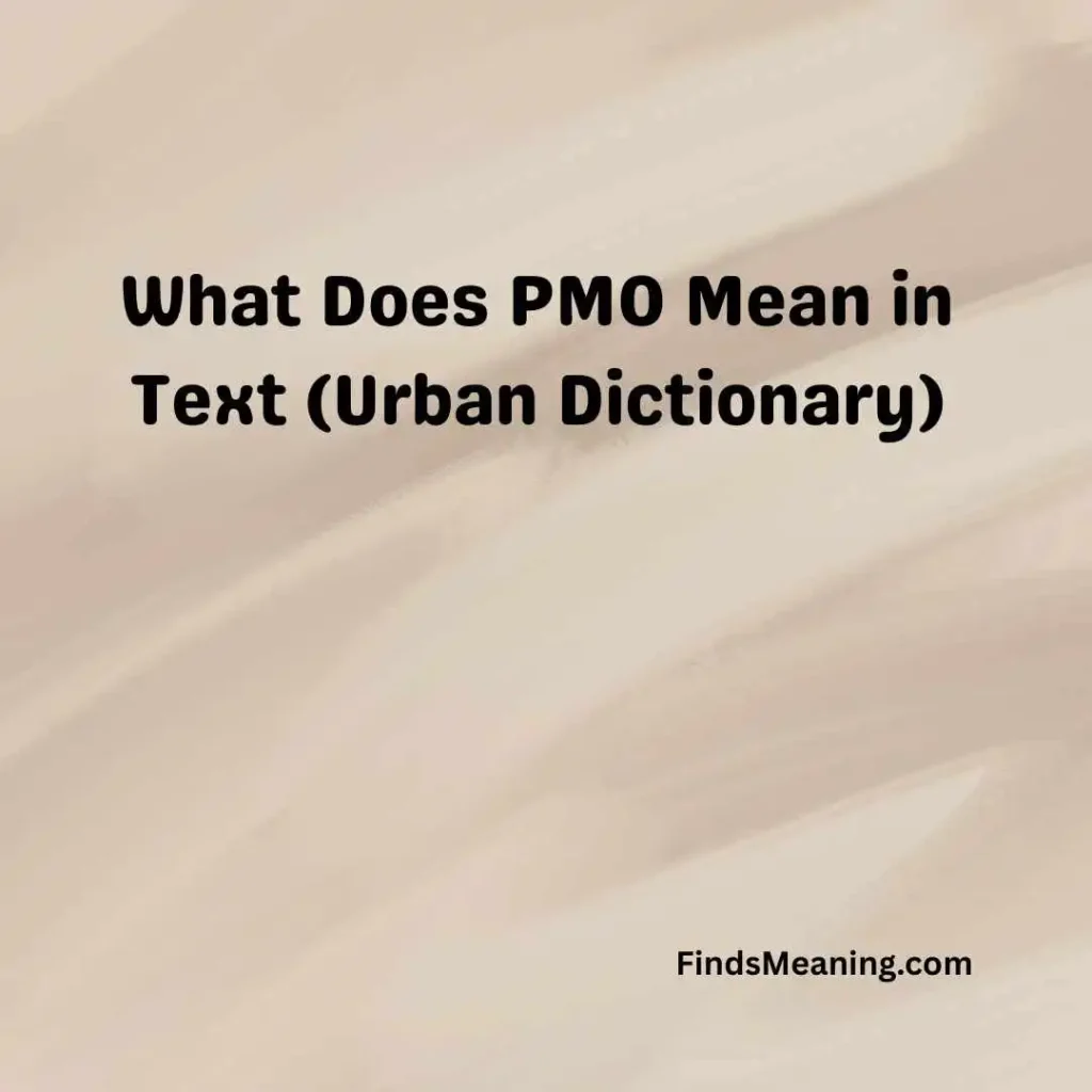 What Does PMO Mean in Text (Urban Dictionary)