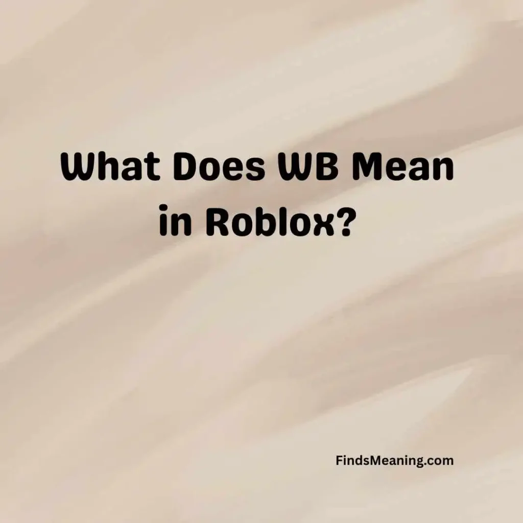 What Does WB Mean in Roblox
