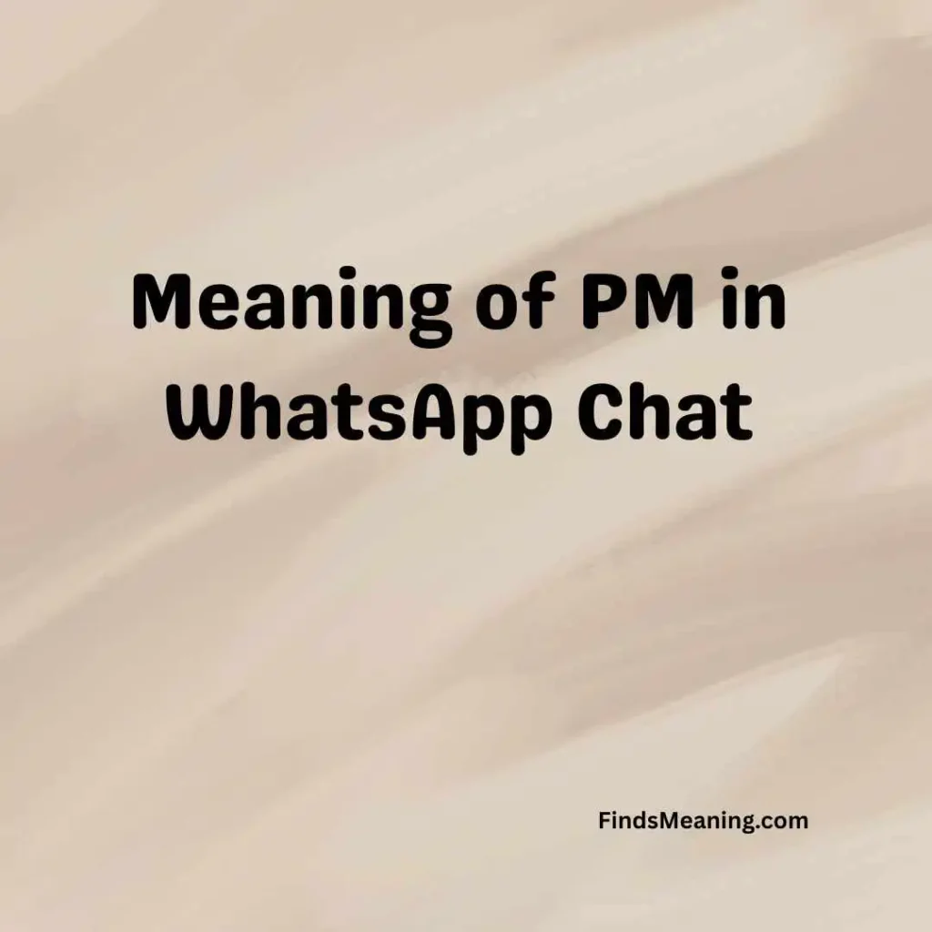 Meaning of PM in WhatsApp Chat