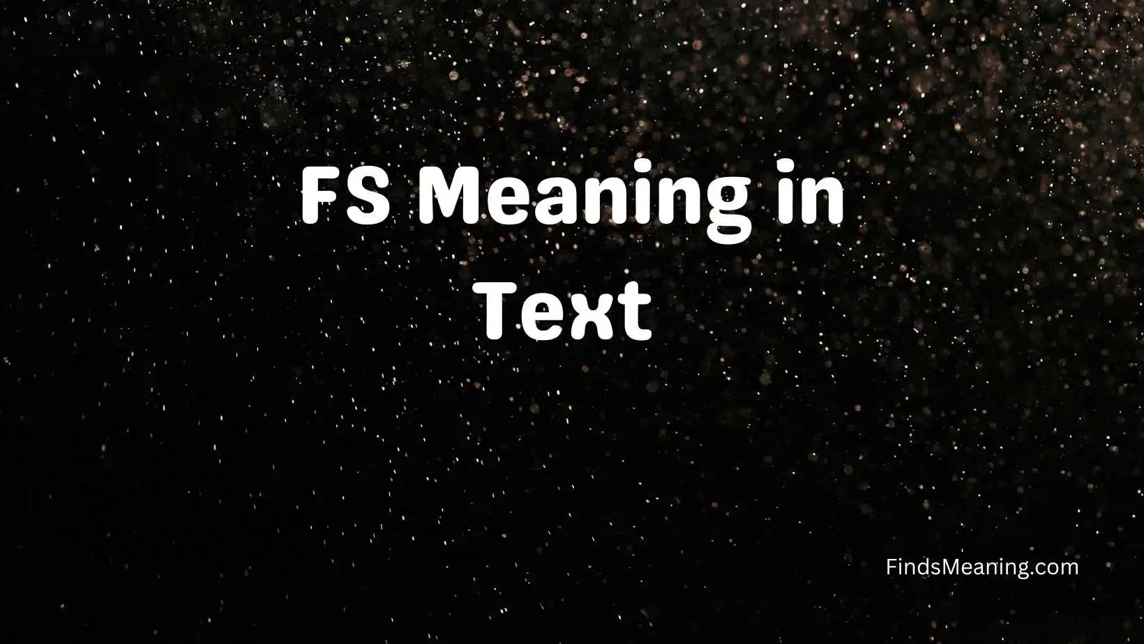 FS Meaning in Text 
