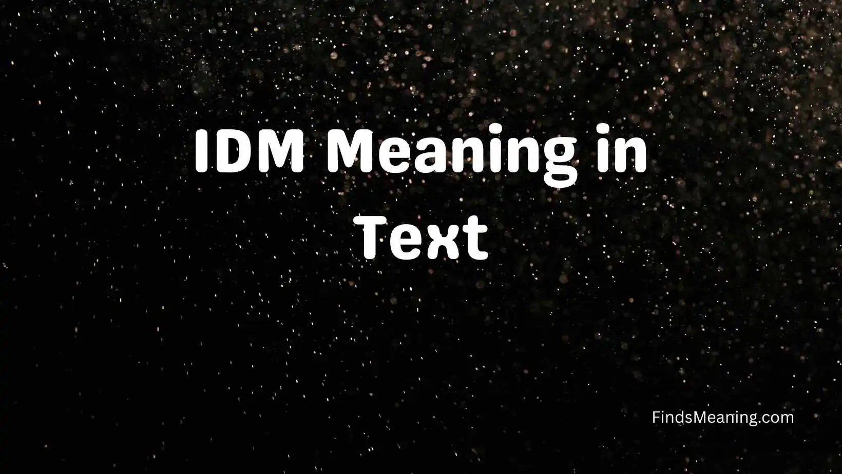 IDM Meaning in Text