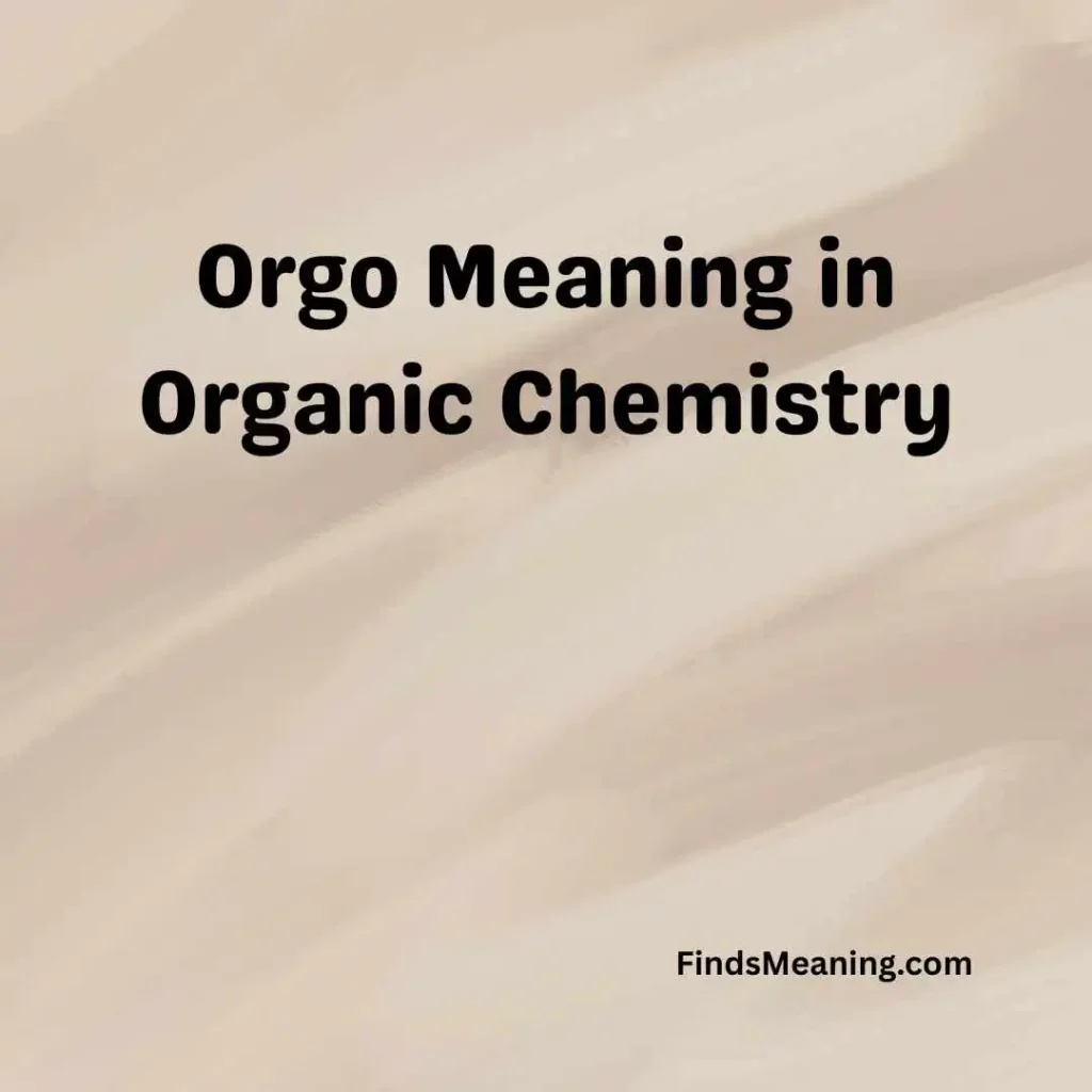 Orgo Meaning in Organic Chemistry