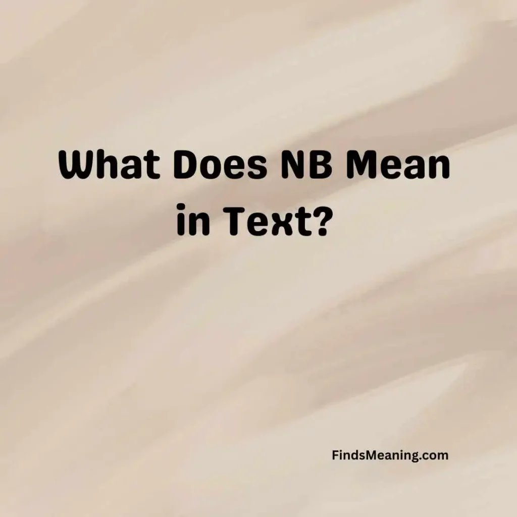 What Does NB Mean in Text