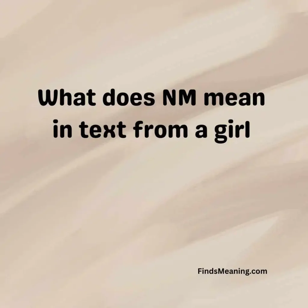 What does NM mean in text from a girl