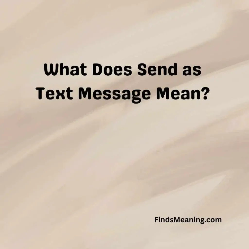 What Does Send as Text Message Mean