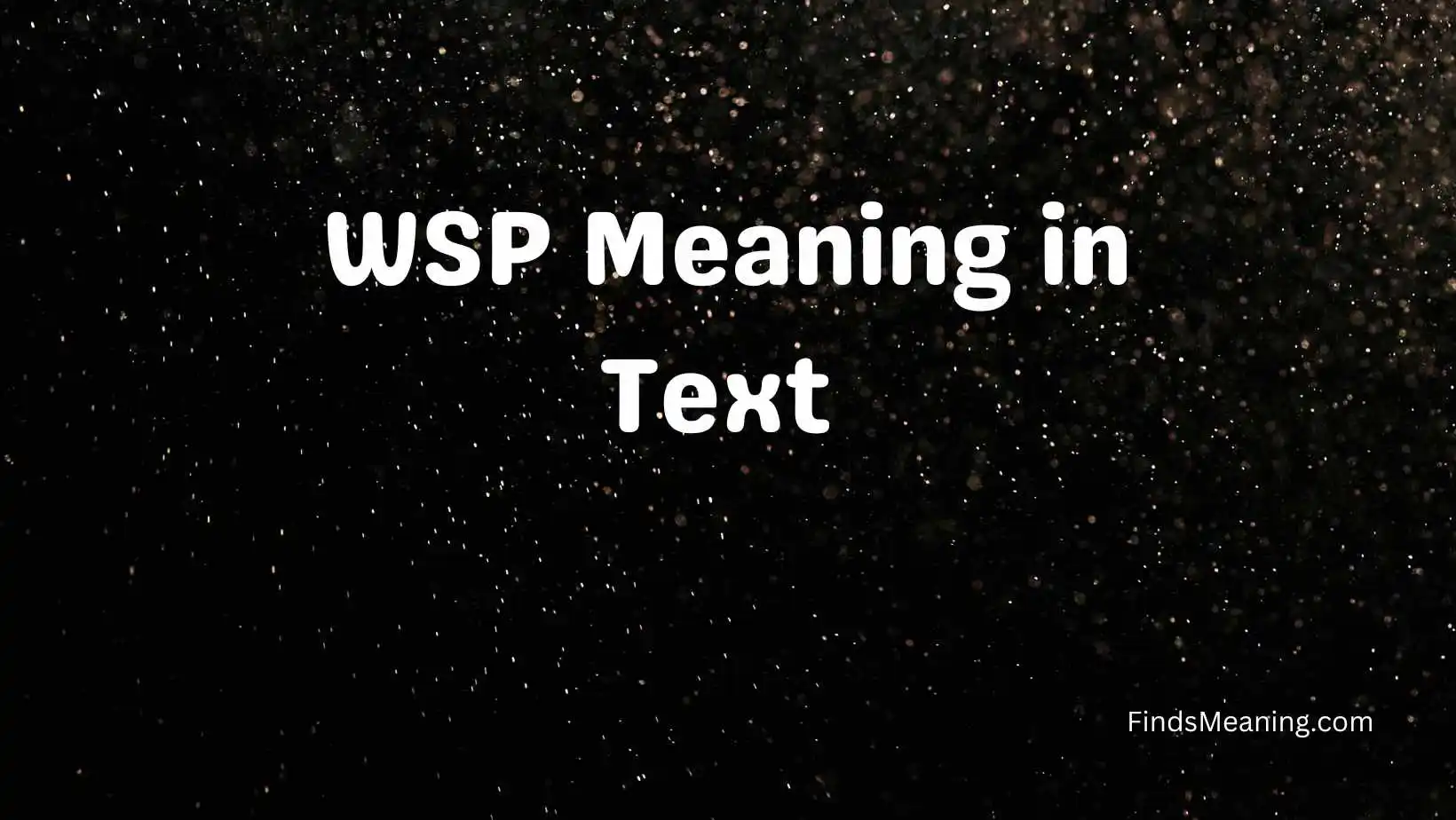 WSP Meaning in Text 