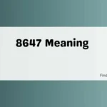 8647 Meaning