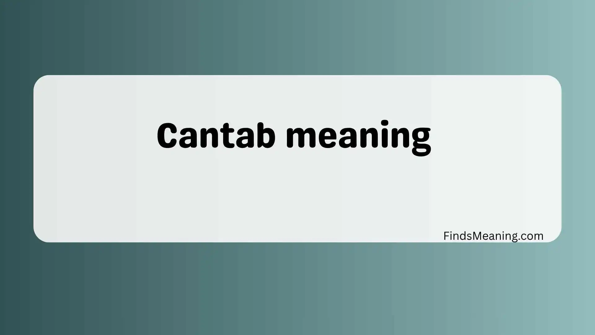 Cantab meaning