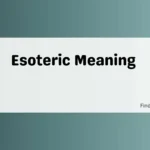 Esoteric Meaning