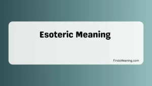 Esoteric Meaning