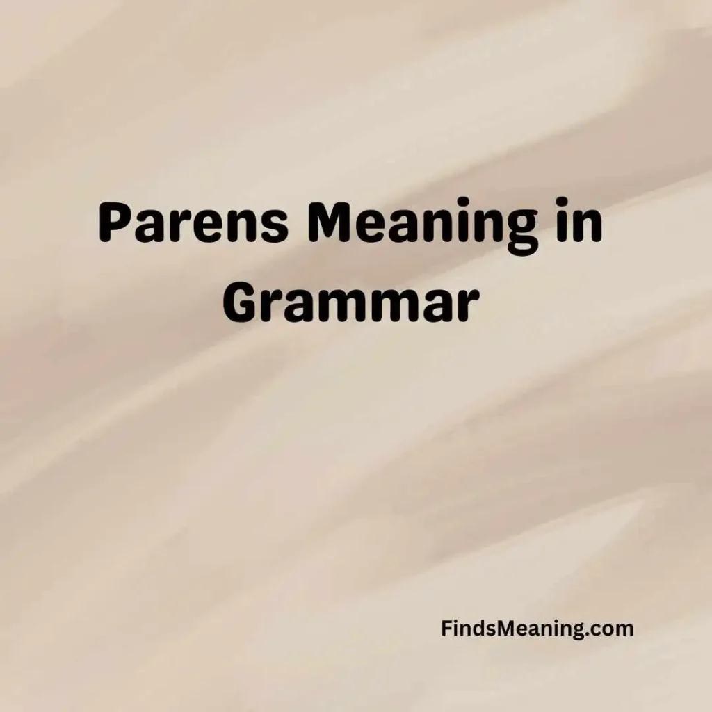 Parens Meaning in Grammar
