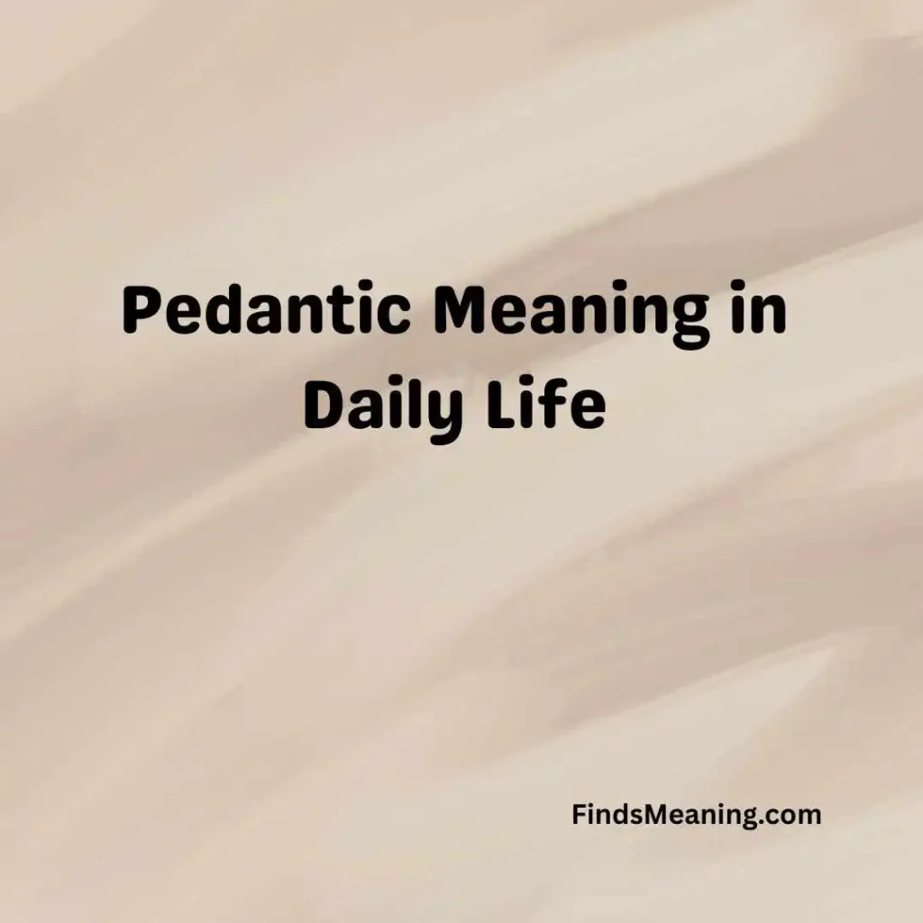 Pedantic Meaning in Daily Life