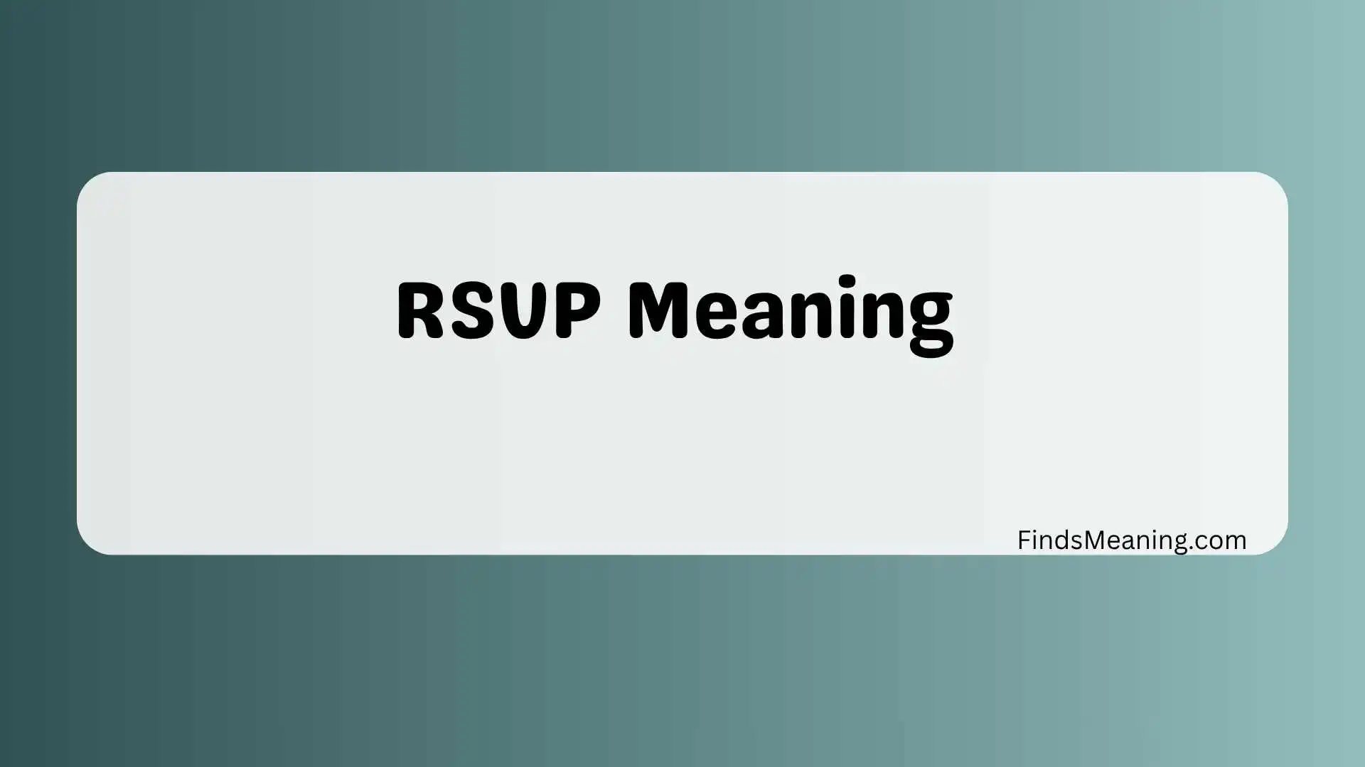RSVP Meaning